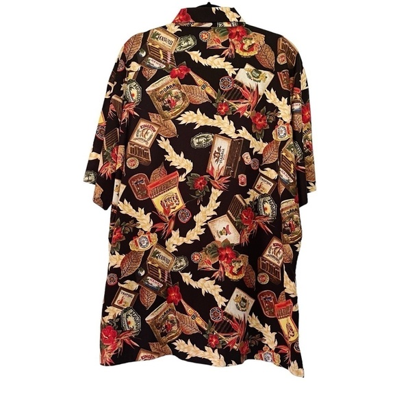 Vintage Robert Stock Hawaiian island cigar themed button down collared shirt - Picture 8 of 10